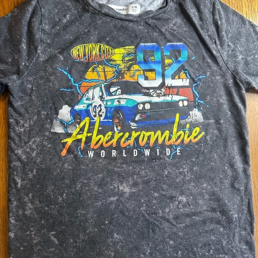Boys Abercrombie Kids Gray Graphic Tee